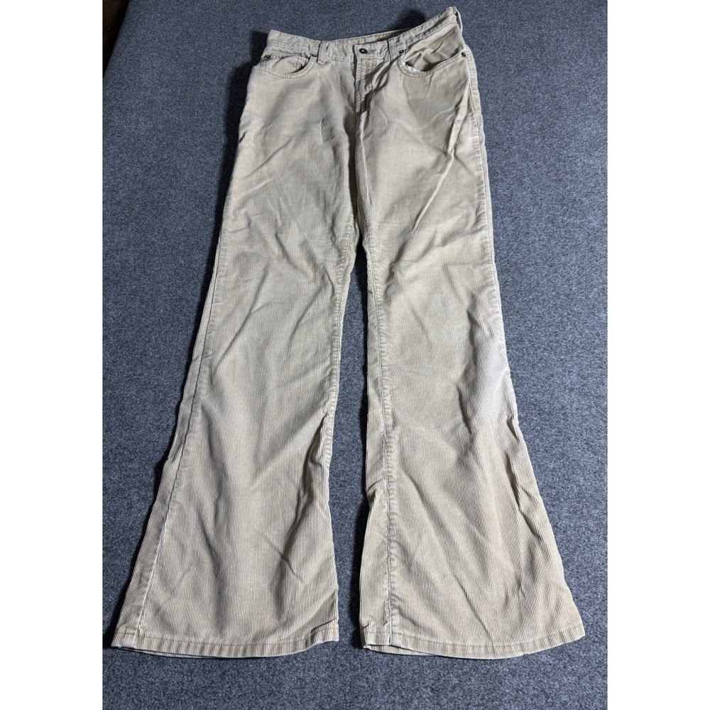 Vintage Abercrombie Fitch Corduroy Pants Womens‎ Flare Leg Beige Size 8 90s Y2K